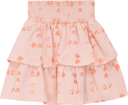 Puddles Faded Art Smocked Waist Layered Skirt