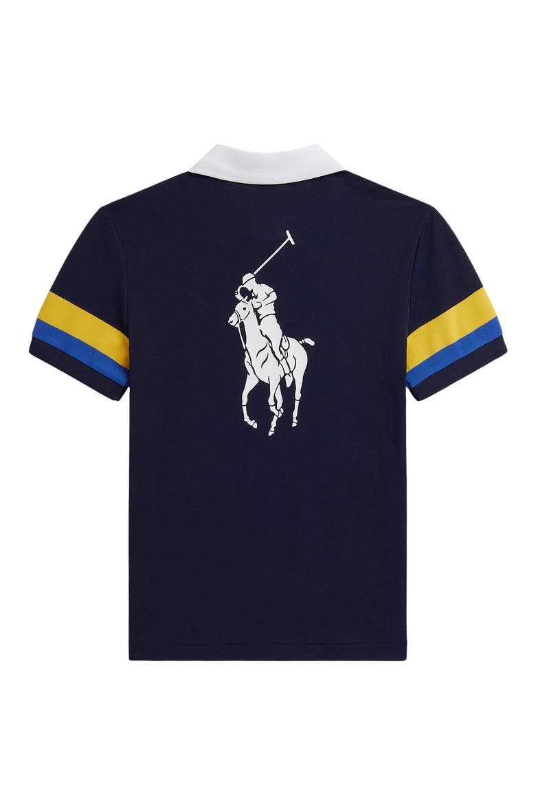 Kids' US Open Tech Performance Piqué Polo, Alternate, color, REFINED NAVY MULTI