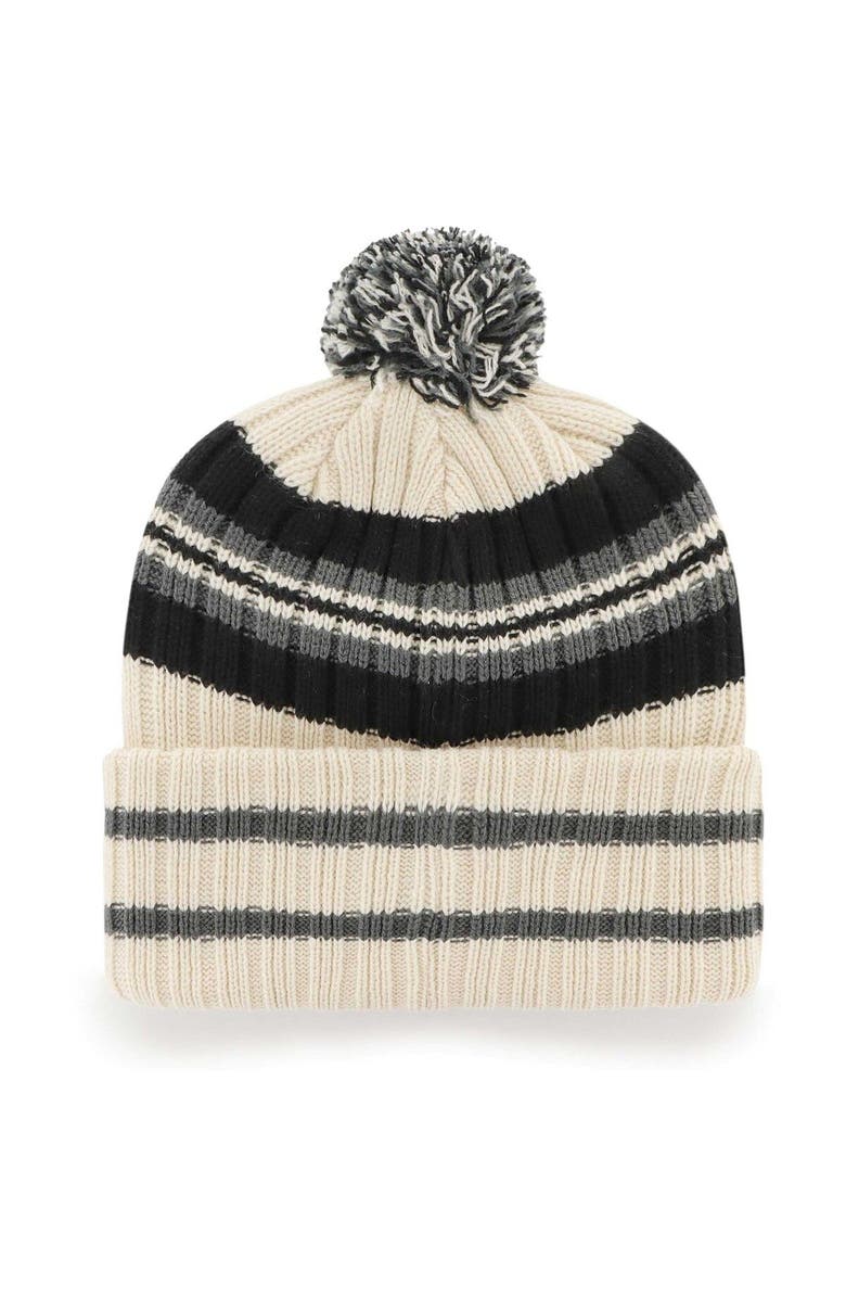 '47 Men's '47 Cream Vegas Golden Knights Hone Patch Cuffed Knit Hat with Pom, Alternate, color, Cream