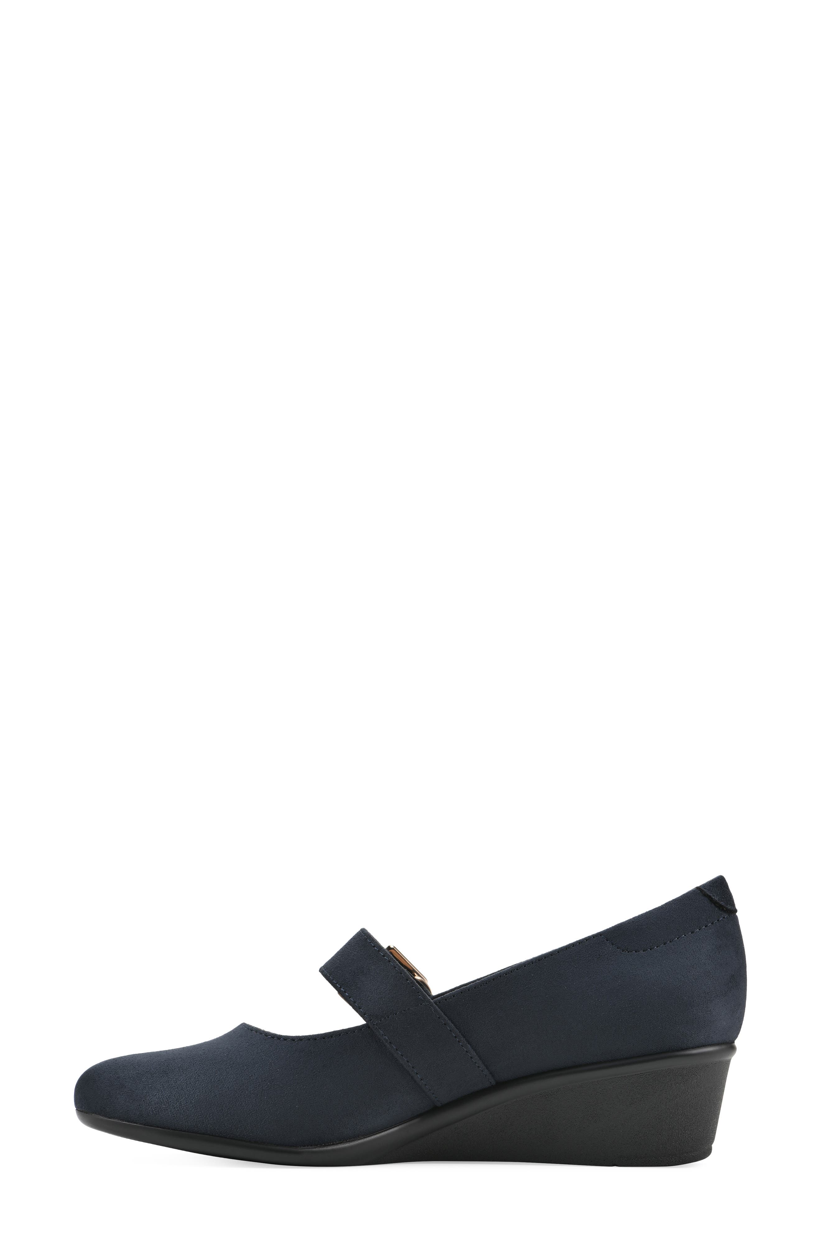 Bolford Wedge Pump, Alternate, color, NAVY/ FABRIC