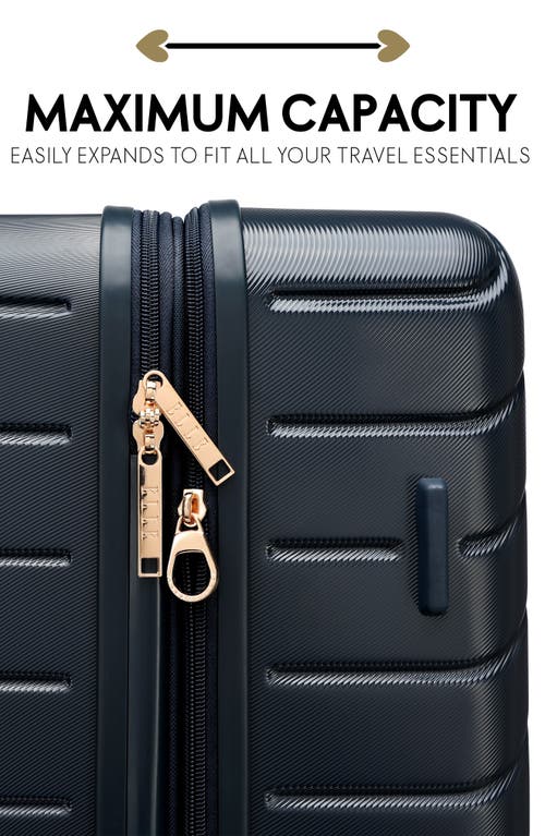 Elle Louvre 2 Piece Expandable Polycarbonate Spinner Luggage Set In Blue