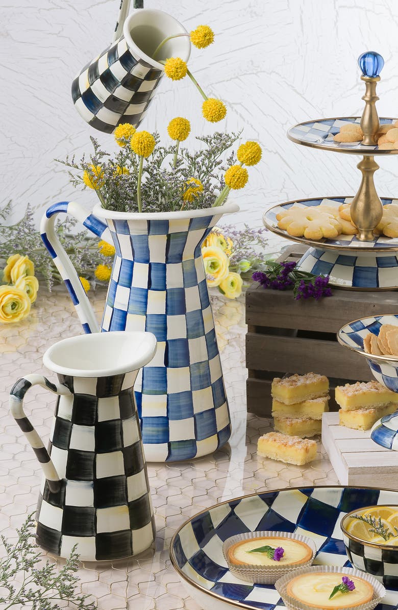 MACKENZIE CHILDS Royal Check Enameled Steel Practical Pitcher, Alternate, color,