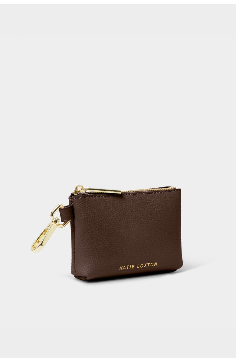 Katie Loxton Evie Clip-On Coin Wallet, Main, color, Chocolate