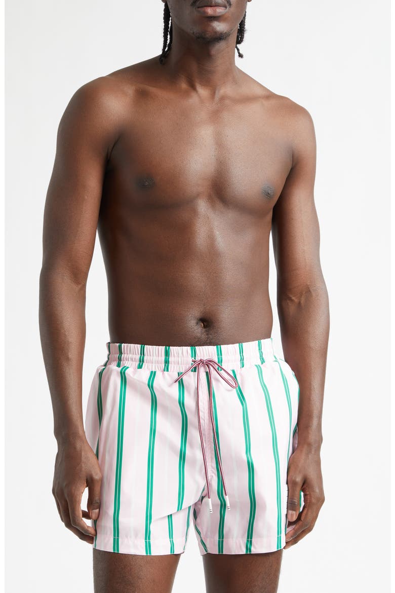 Stripe Swim Trunks, Main, color, LIGHT PINK