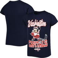 Outerstuff Girls Youth Navy Washington Capitals Mickey Mouse Go Team Go T-Shirt