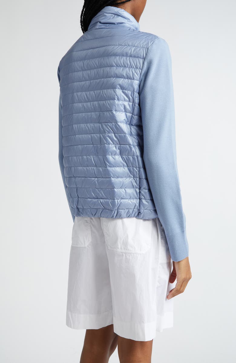 Moncler Quilted Nylon & Wool Knit Cardigan, Alternate, color, 