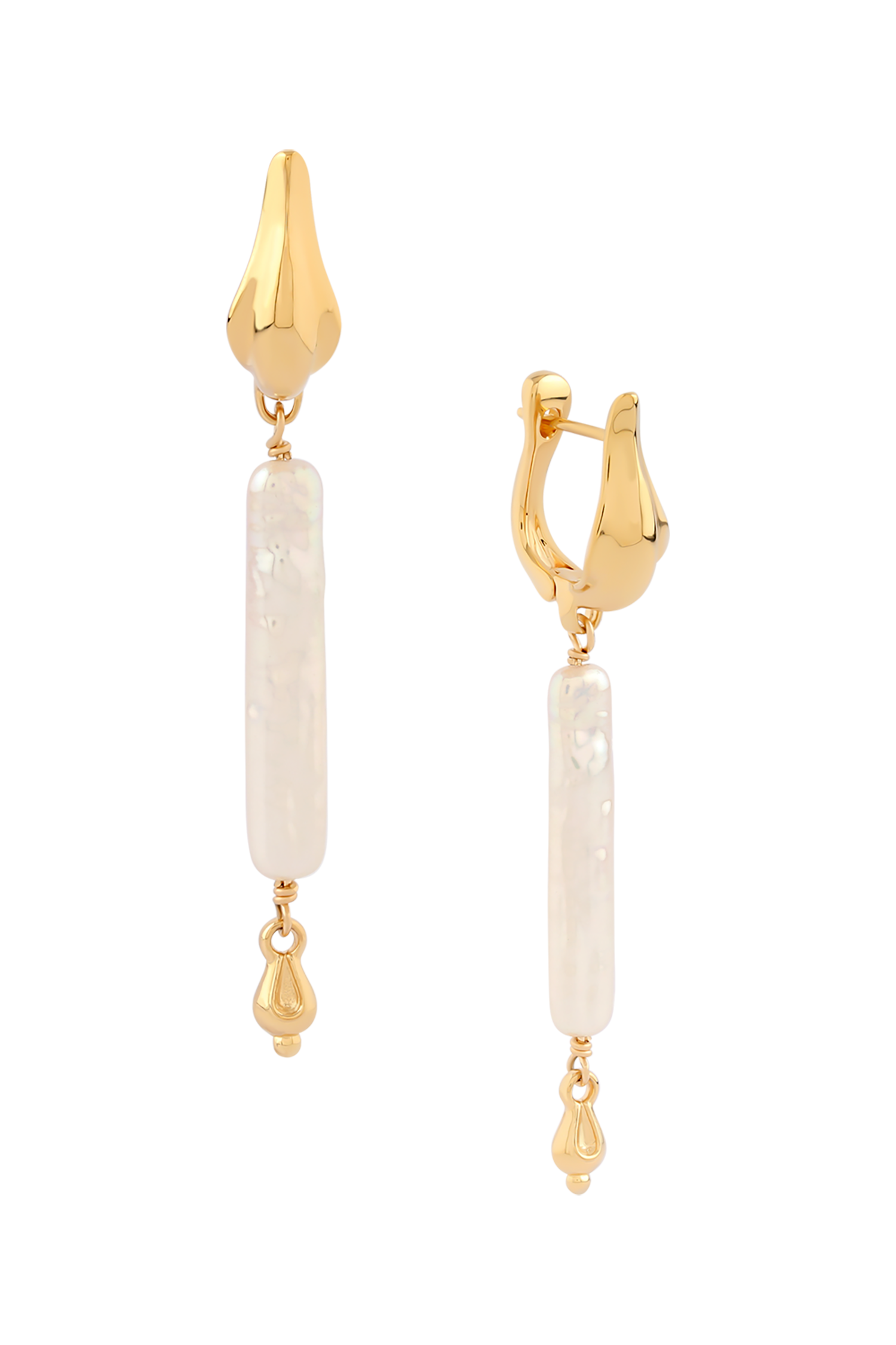 Astor & Orion Artemis Pearl Huggies in Gold 