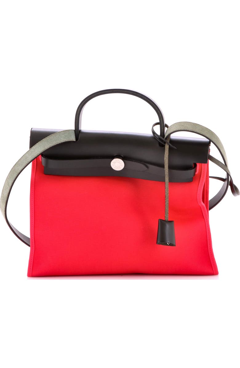 Pre-Owned Hermes Herbag Zip Leather and Toile 31, Main, color, Rose Extreme