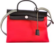 Pre-Owned Hermes Herbag Zip Leather and Toile 31