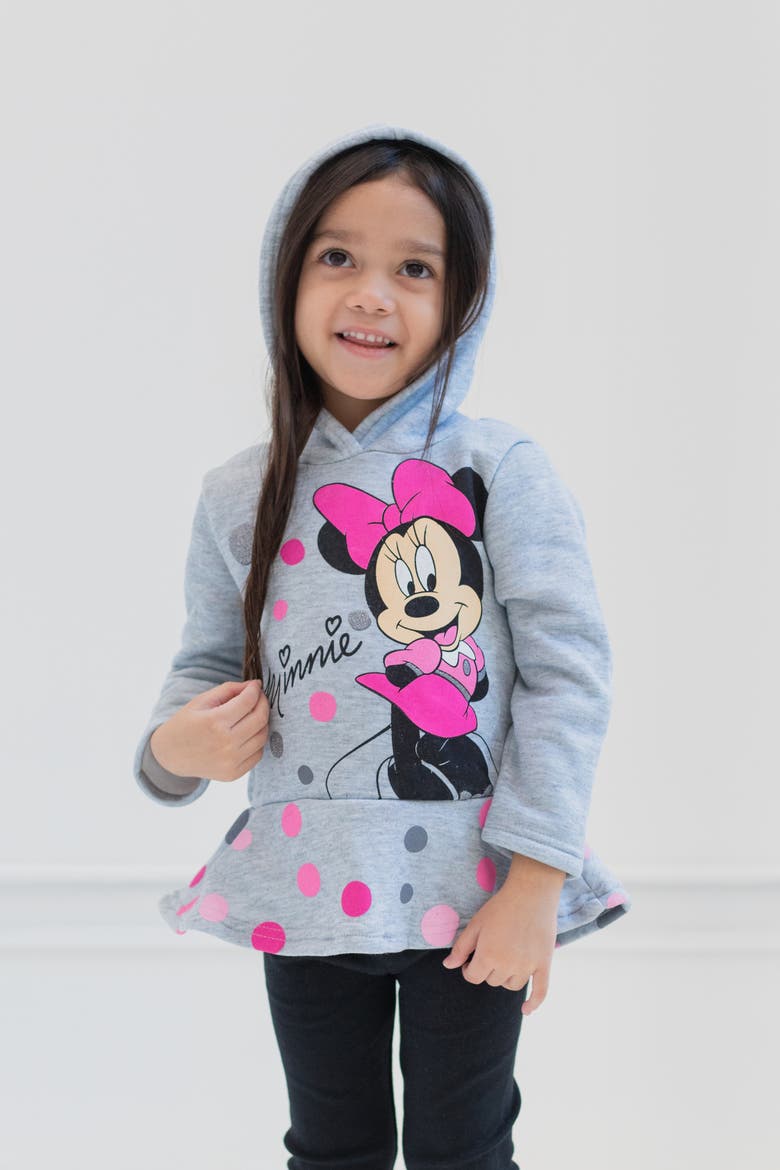 Minnie Mouse 2-Piece Fleece Hoodie and Leggings Set, Alternate, color, Minnie Grey Black