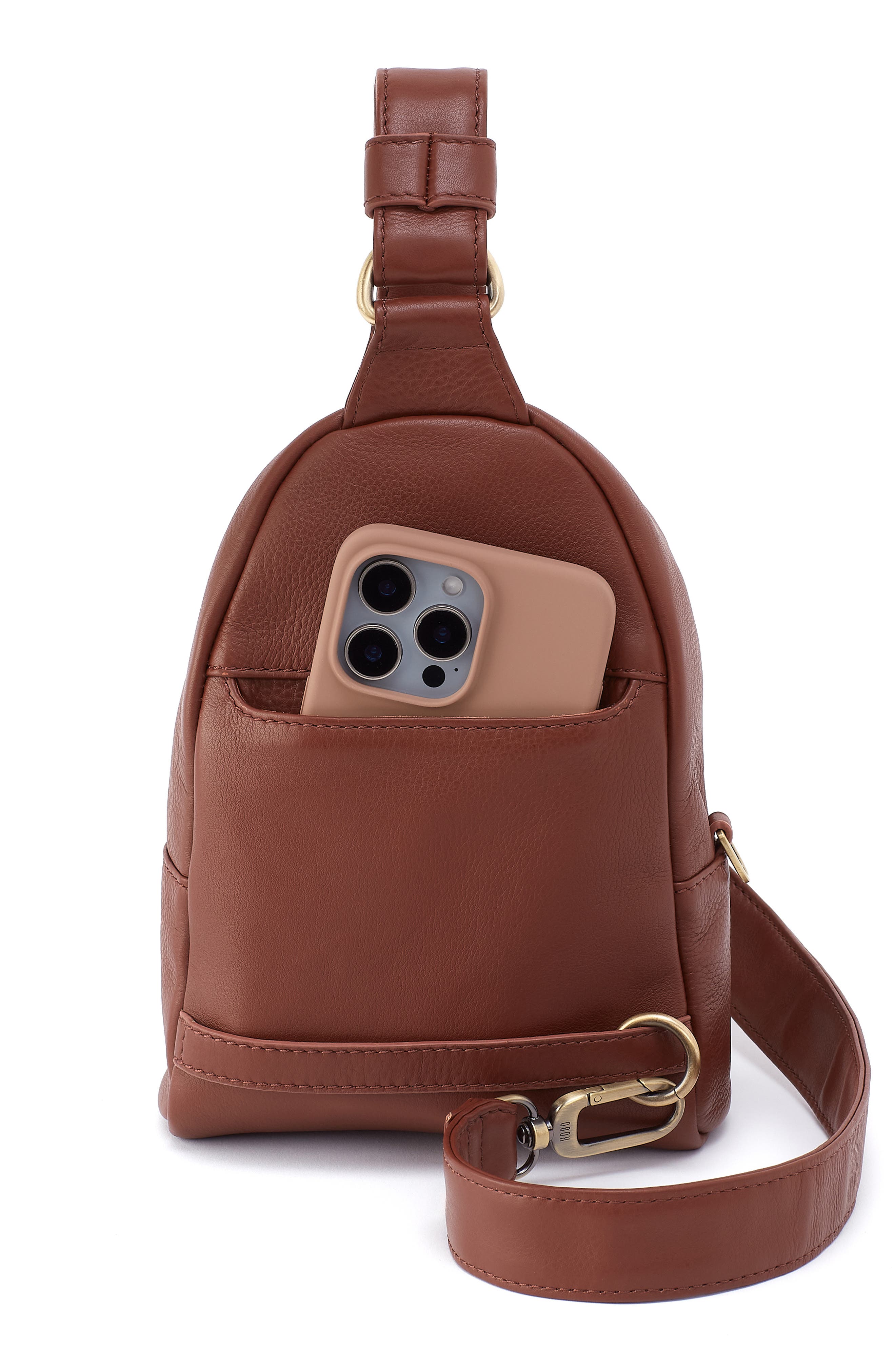 HOBO Fern Leather Sling Bag, Alternate, color, Cocoa Bean