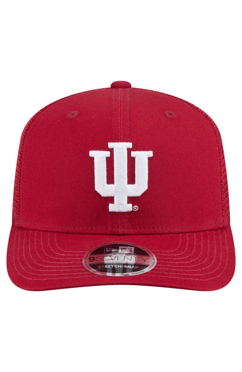 New Era Men's New Era Crimson Indiana Hoosiers Primary 9SEVENTY Trucker Stretch-Snap Hat, Alternate, color, Crimson