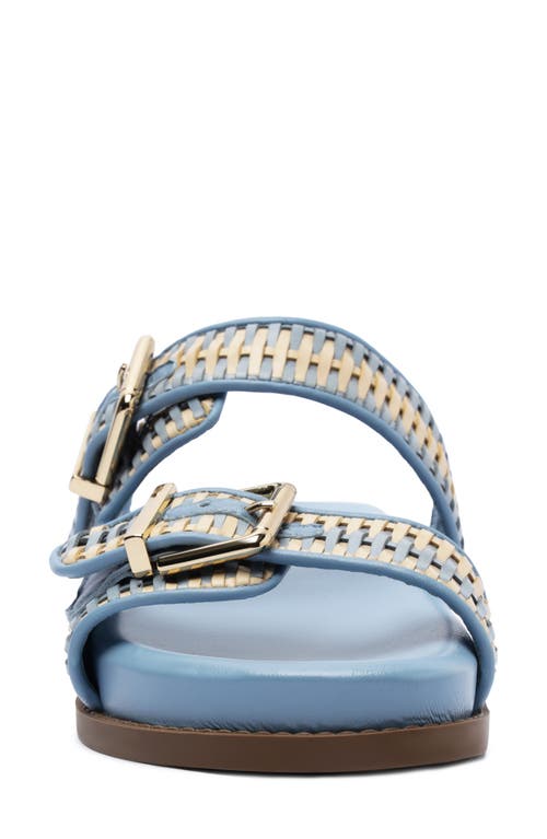 Shop Schutz Naomi Slide Sandal In Bege/sky Blue