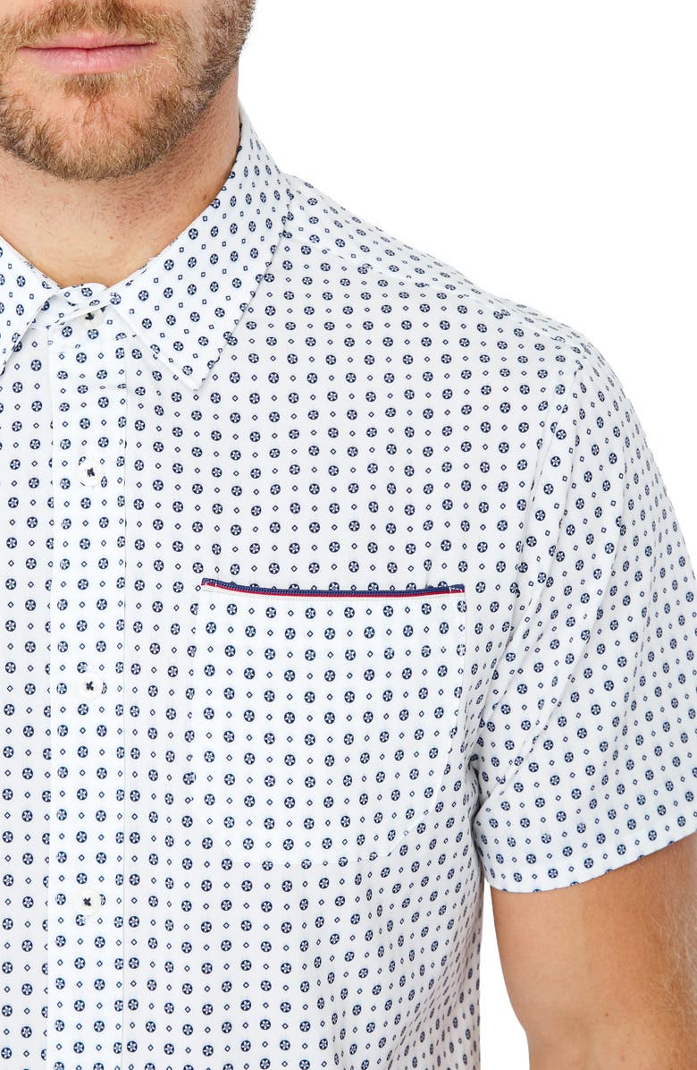 7 Diamonds Another Dimension Slim Fit Short Sleeve Button-Up Shirt, Alternate, color, 