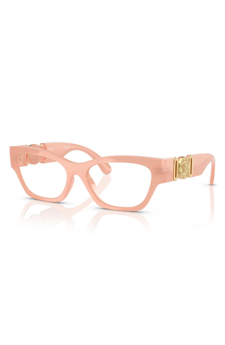Versace 52mm Cat Eye Optical Glasses, Alternate, color, Opal Pink
