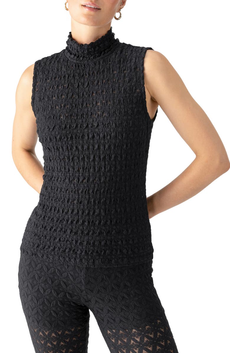 Sanctuary Pucker Up Sleeveless Mock Neck Top, Main, color,