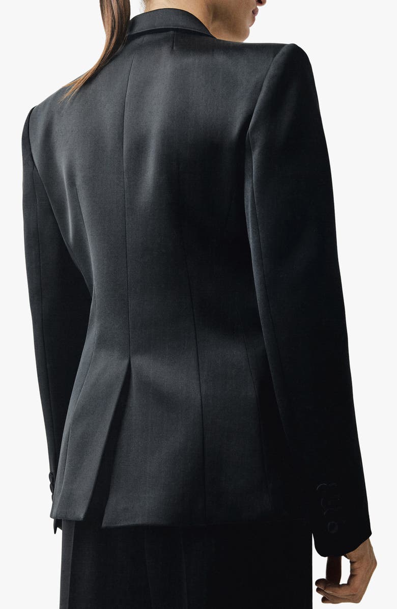 MANGO Satin Suit Blazer, Alternate, color,