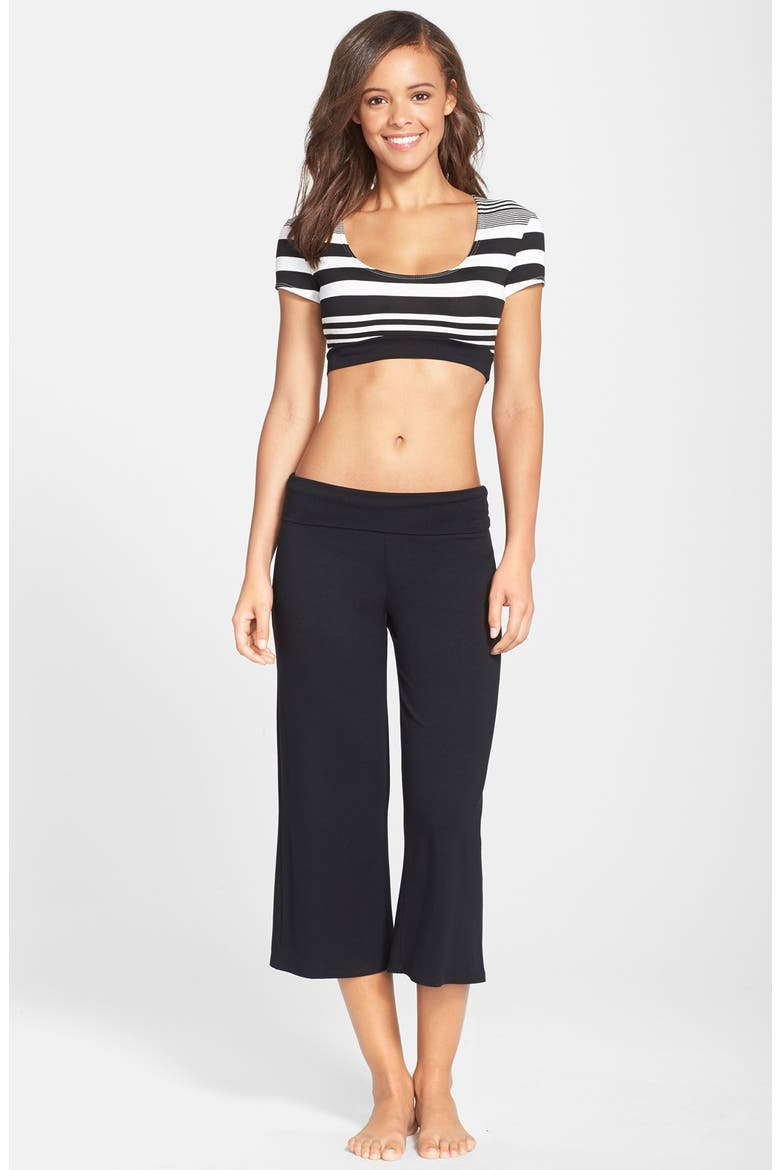 'So Fine' Gaucho Pants, Alternate, color, BLACK