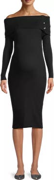 Emilia George Carrie Off Shoulder Knit Dress