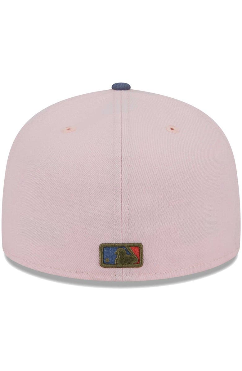 New Era Men's New Era Pink/Blue Los Angeles Angels Olive Undervisor 59FIFTY Fitted Hat, Alternate, color,