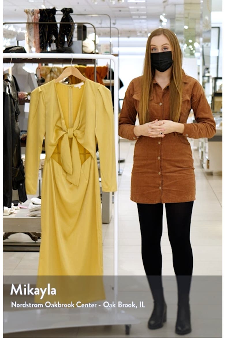 Poppy Tie Front Long Sleeve Cutout Midi Dress video