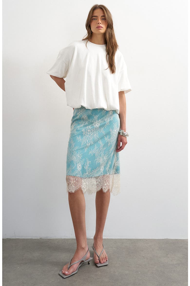 Bubble Hem T-Shirt, Alternate, color, IVORY