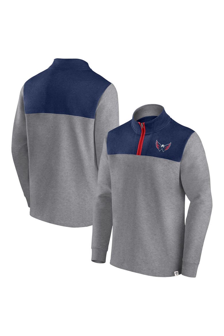 Men's Fanatics Branded Heather Gray Washington Capitals Launch It Quarter-Zip Jacket, Main, color, Heather Gray
