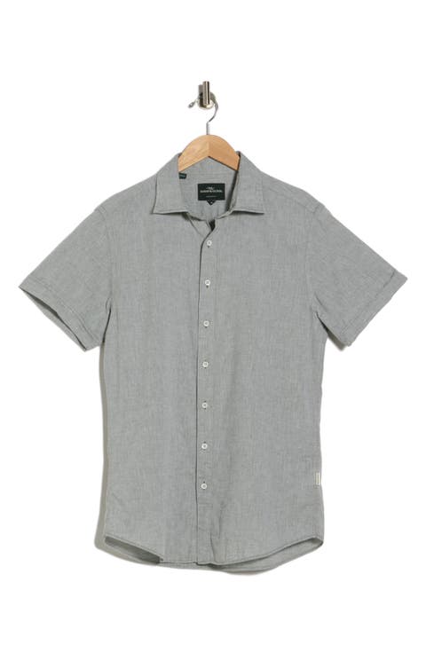Baywater Short Sleeve Linen & Cotton Button-Up Shirt