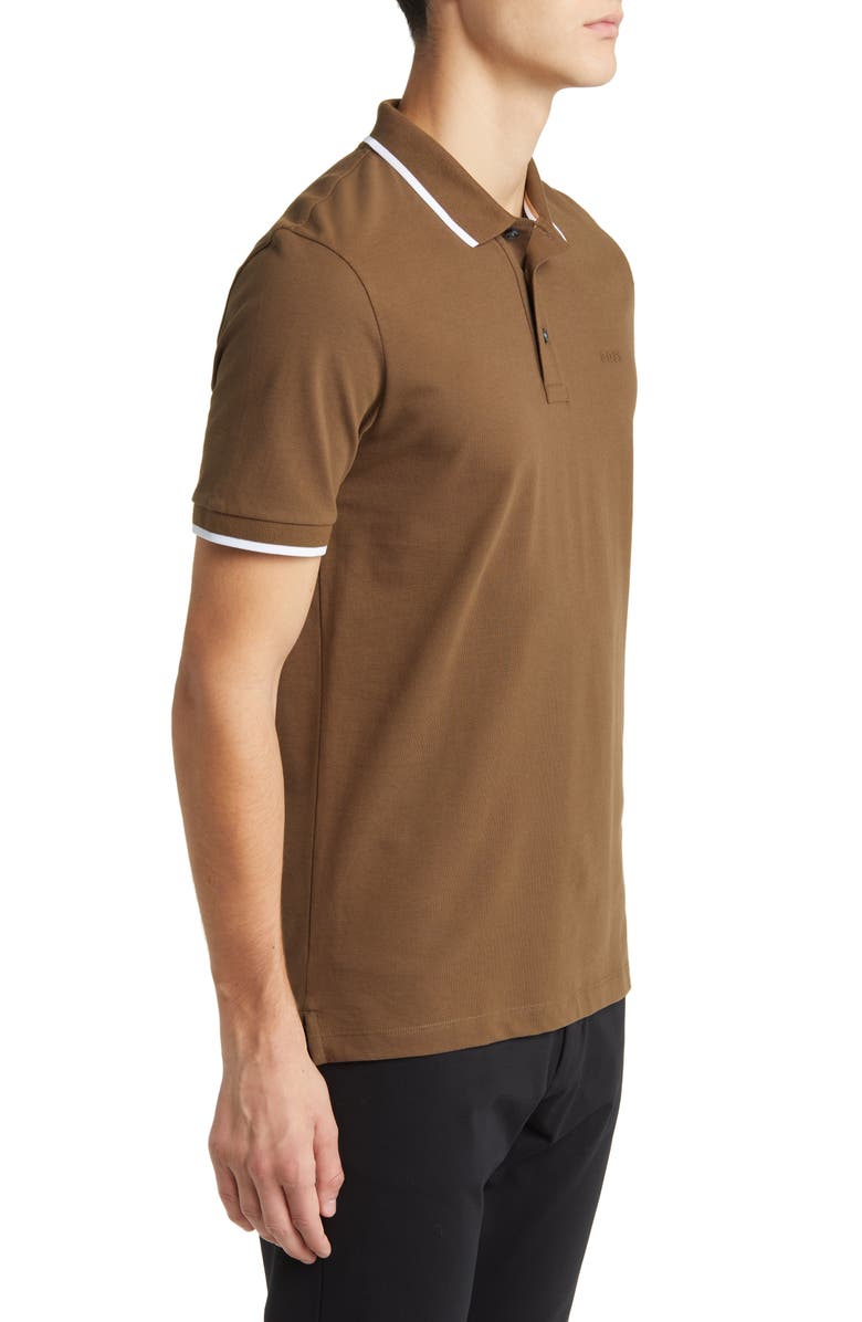 BOSS Parlay Tipped Polo, Alternate, color, Olive Brown