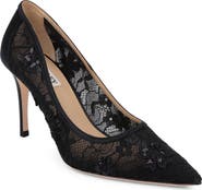 BADGLEY MISCHKA Rania Sequin Lace Pointed Toe Pump