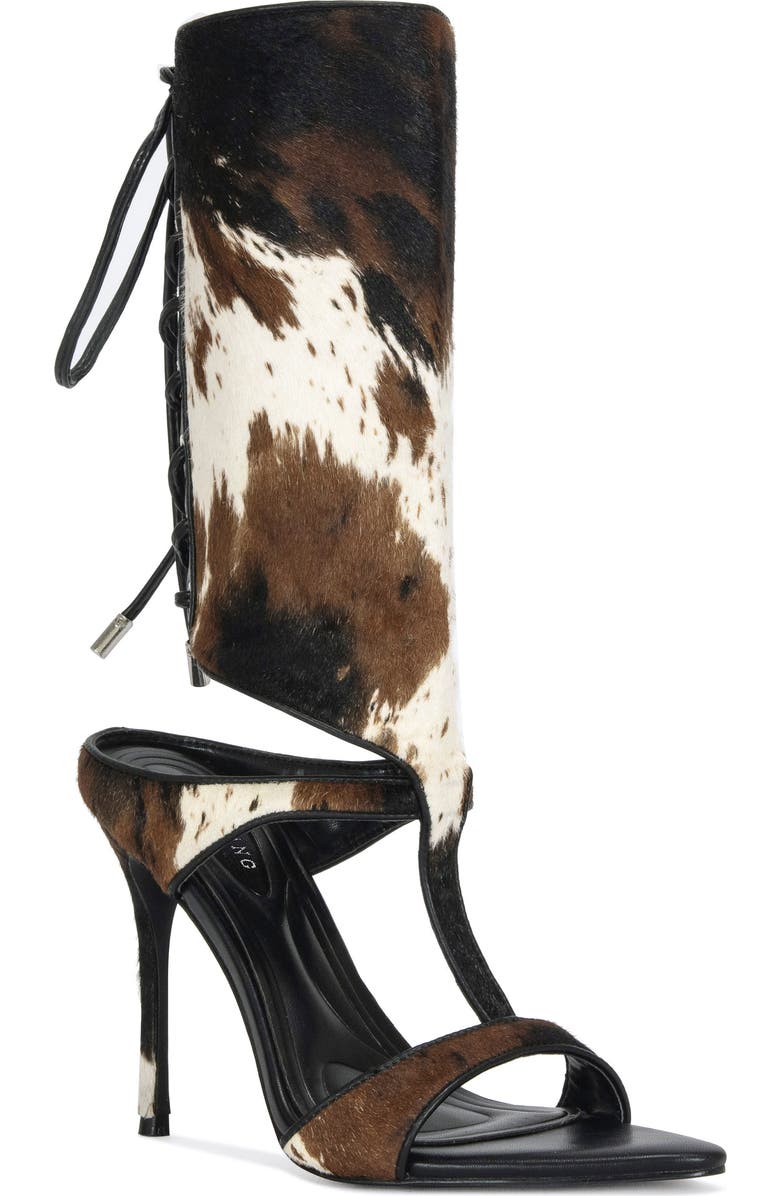 AZALEA WANG Boudier Faux Calf Hair Sandal, Main, color,