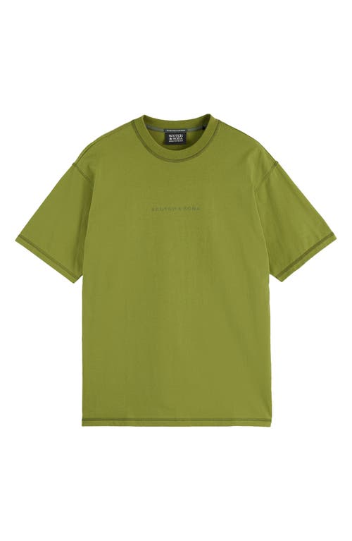 Scotch & Soda Relaxed Fit Cotton Logo T-shirt In Green