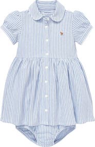 Ralph Lauren Oxford Stripe Piqué Dress & Bloomers