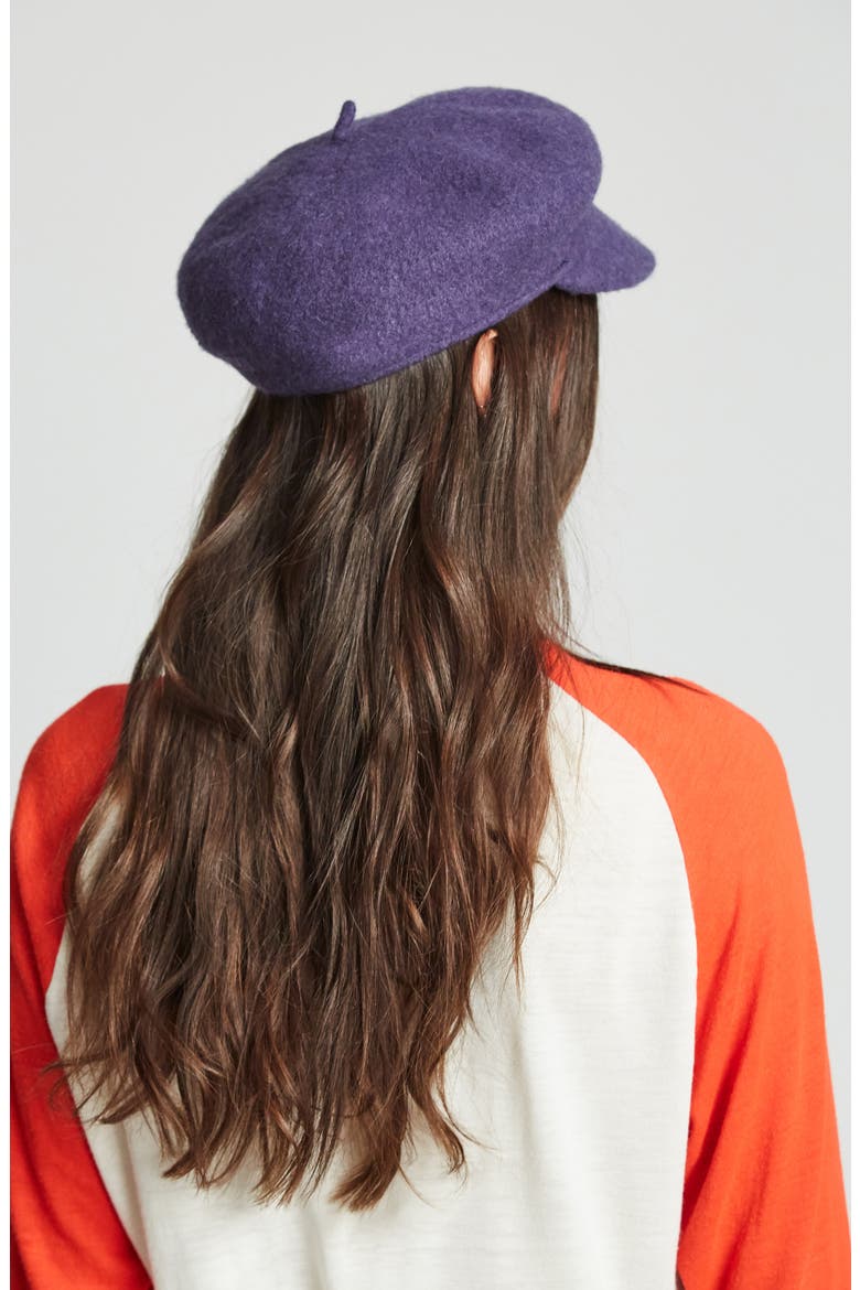 Audrey Brim Beret, Alternate, color, WASHED NAVY