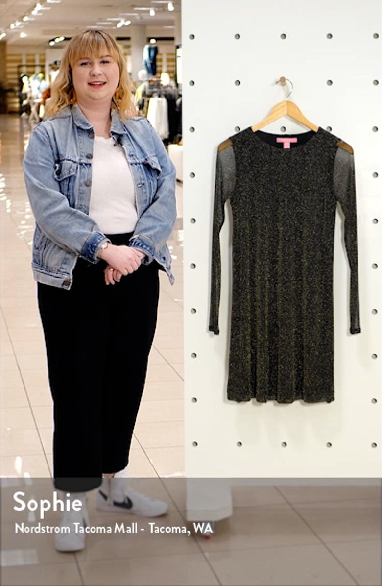 Ophelia Glitter Onyx Long Sleeve Swing Dress, sales video thumbnail