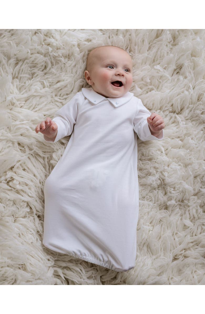 Cuclie Embroidered Collar Day Gown, Alternate, color, White And Blue