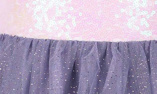 Zunie Kids' Sequin Bodice Unicorn Tutu Dress In Ivory/dark Blue