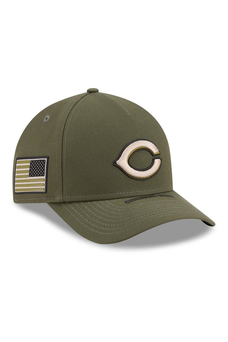 Youth New Era Olive Cincinnati Reds 2026 Armed Forces Day 9FORTY M-Crown Adjustable Hat, Main, color, Olive