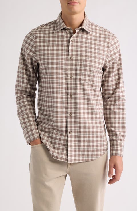 Plaid Cotton & Cashmere Button-Up Shirt