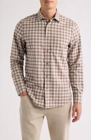 Nordstrom Plaid Cotton & Cashmere Button-Up Shirt