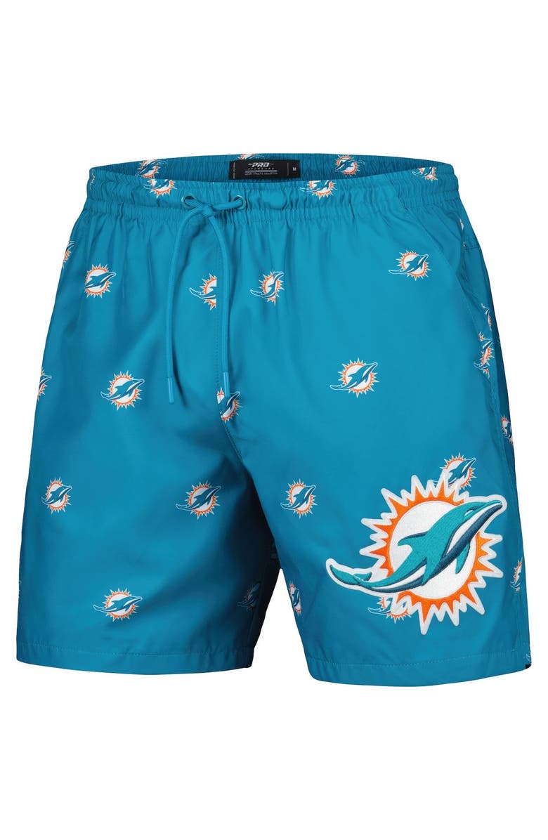 PRO STANDARD Men's Pro Standard Aqua Miami Dolphins Allover Print Mini Logo Shorts, Alternate, color, 