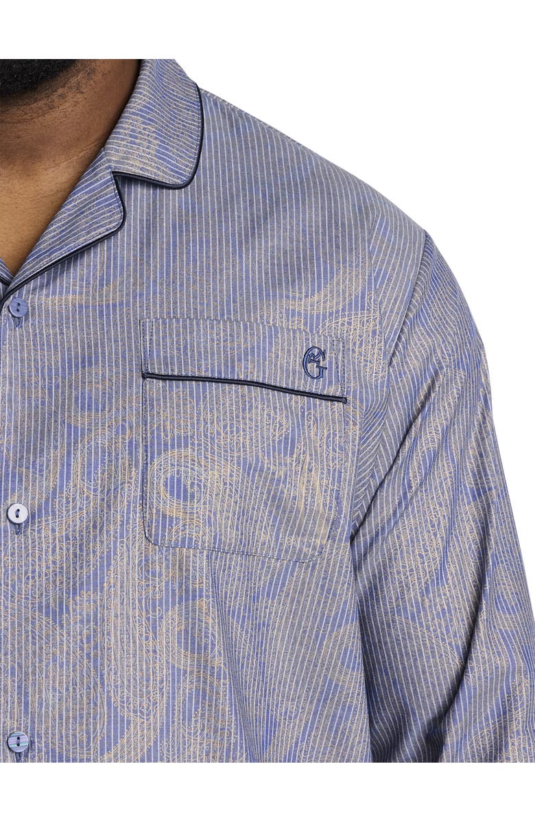 Robert Graham DXL Big & Tall  Paisley Pinstripe Pajama Set, Alternate, color, 