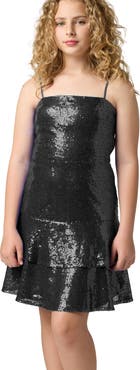 Un Deux Trois Sequin Bow Back Tiered Dress