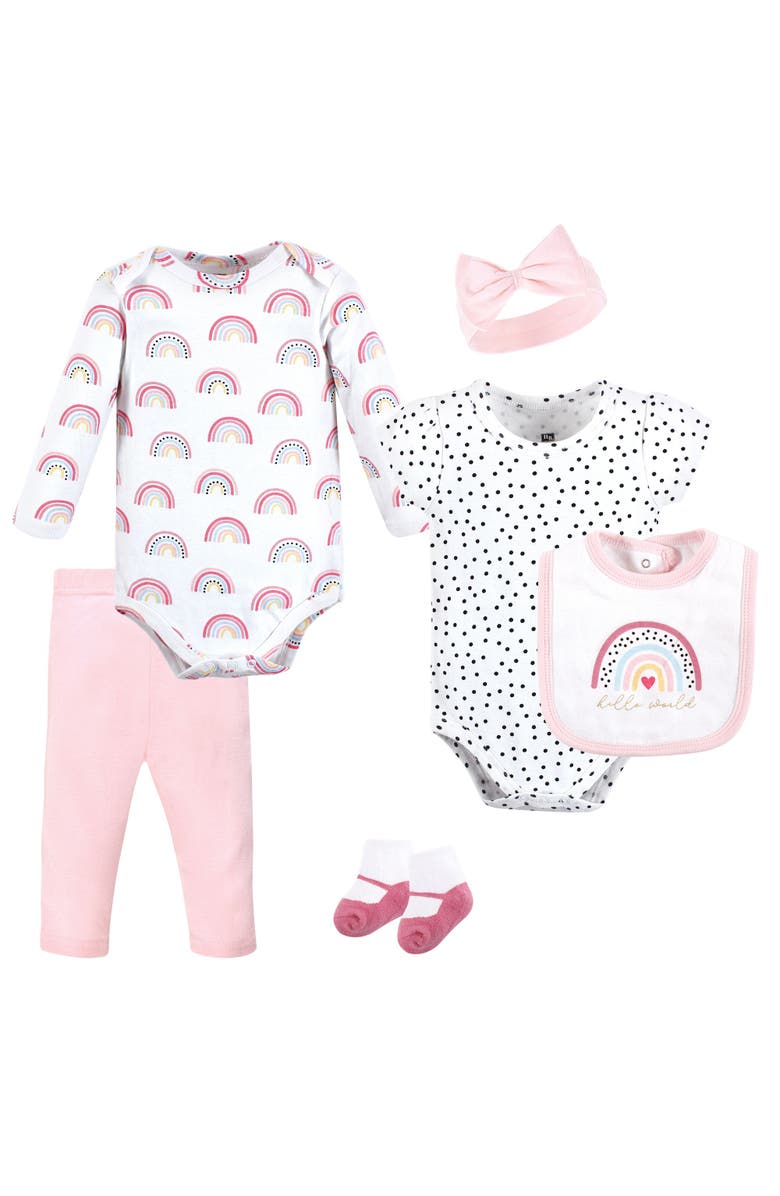 Hudson Baby Cotton Wardrobe Essentials, Main, color, Modern Rainbow