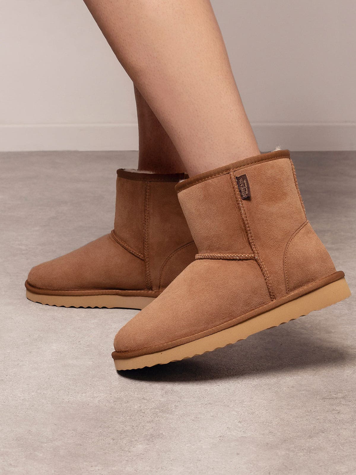 Celtic & Co. Sheepskin Bootee Slippers, Alternate, color, Chestnut