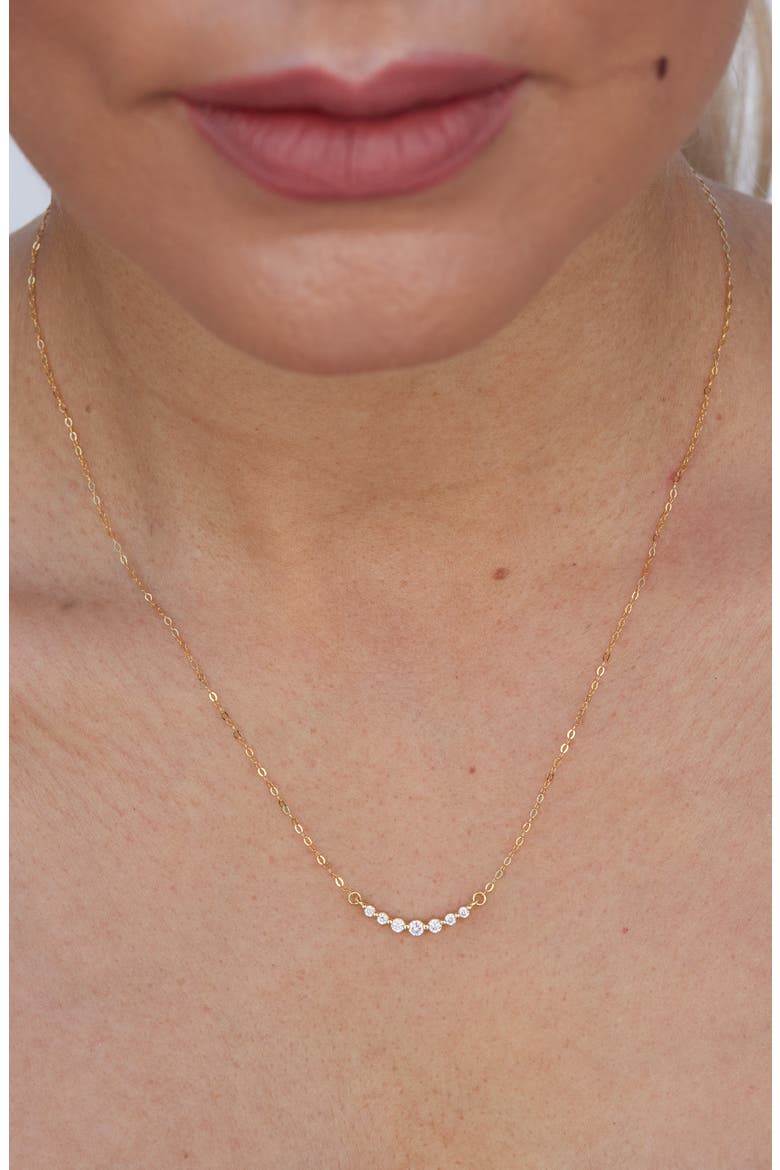 Cubic Zirconia Curved Bar Necklace, Alternate, color, YELLOW