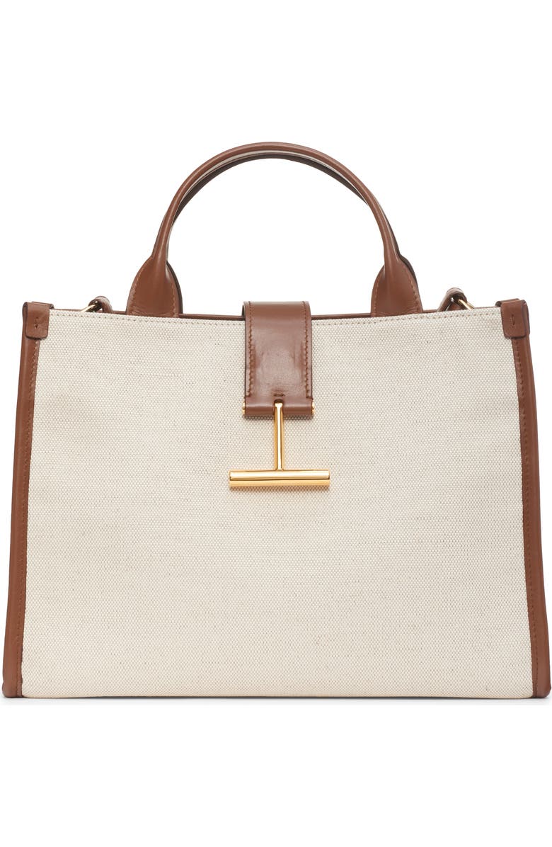 TOM FORD Medium Canvas & Leather Tote, Main, color,