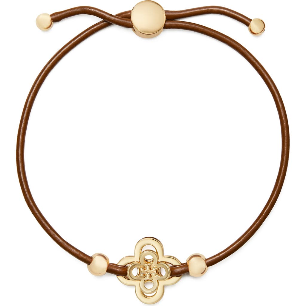 Tory Burch Kira Clover Slider Bracelet In Brown