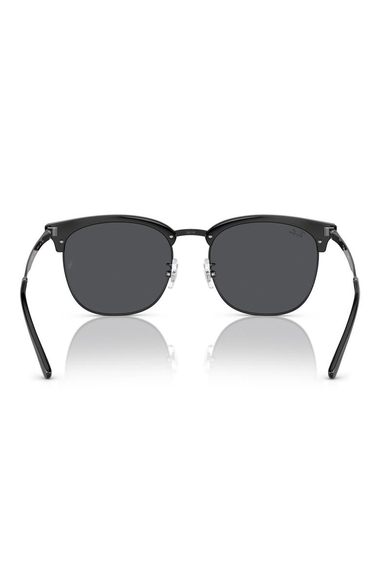56mm Square Sunglasses, Alternate, color, BLACK ON BLACK / DARK GREY