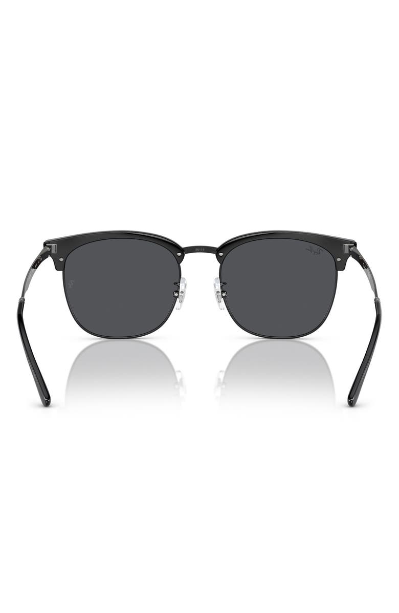 Ray-Ban 56mm Square Sunglasses, Alternate, color, Black On Black / Dark Grey